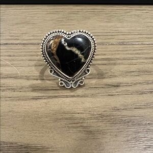 Buffalo Turquoise Dahlia Sterling Silver Ring